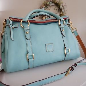 Dooney and Burke Florentine Satchel 8L940 Aqua